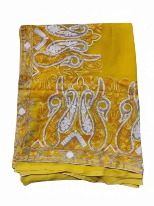 Yellow Naheed Georgette Saree with Aari Work