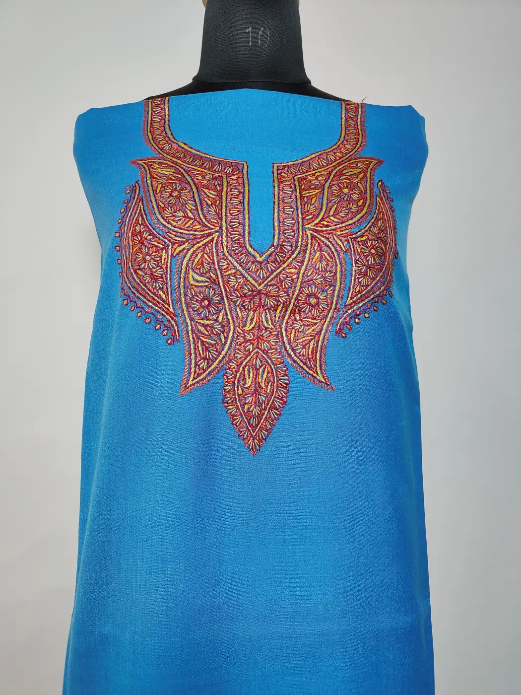 2pc Summer Cool Blue Cotton Suit with Nazakat Hand Sozni Embroidery - Image 2