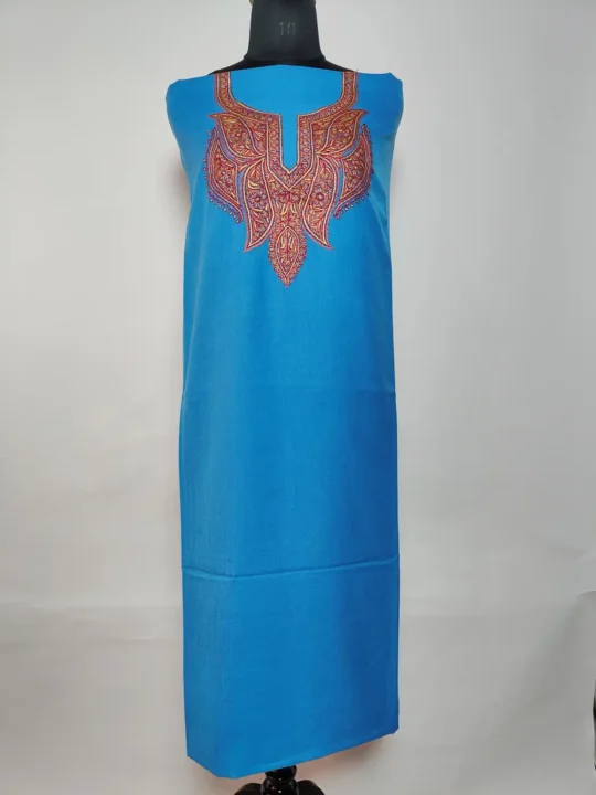 2pc Summer Cool Blue Cotton Suit with Nazakat Hand Sozni Embroidery
