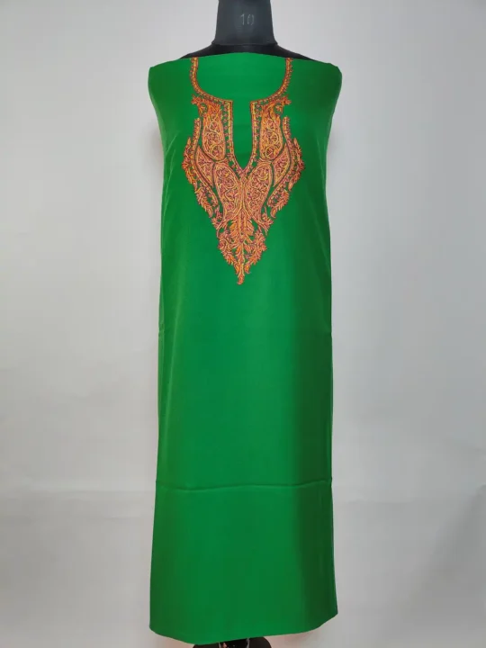 2pc Summer Cool Blue Suit with Hand Sozni Embroidery