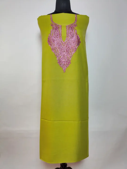 Green 2pc Summer Cool Suit with Hand Sozni Embroidery Lehja