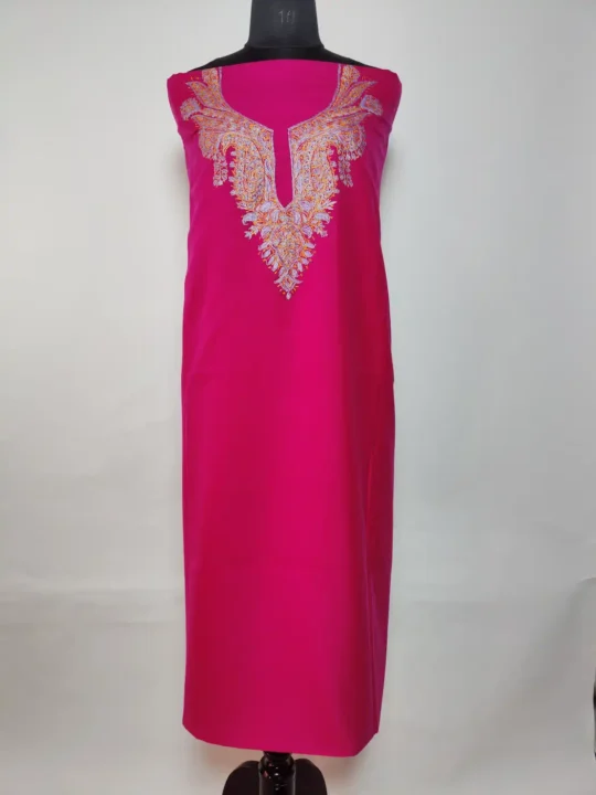2pc Suit in Ehsas Magenta Summer Cool Cotton with Hand Sozni Work