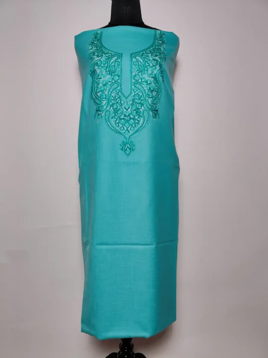 Light Blue Kashmiri 2pc Suit Gulfam Cotton with Hand Aari Embroidery