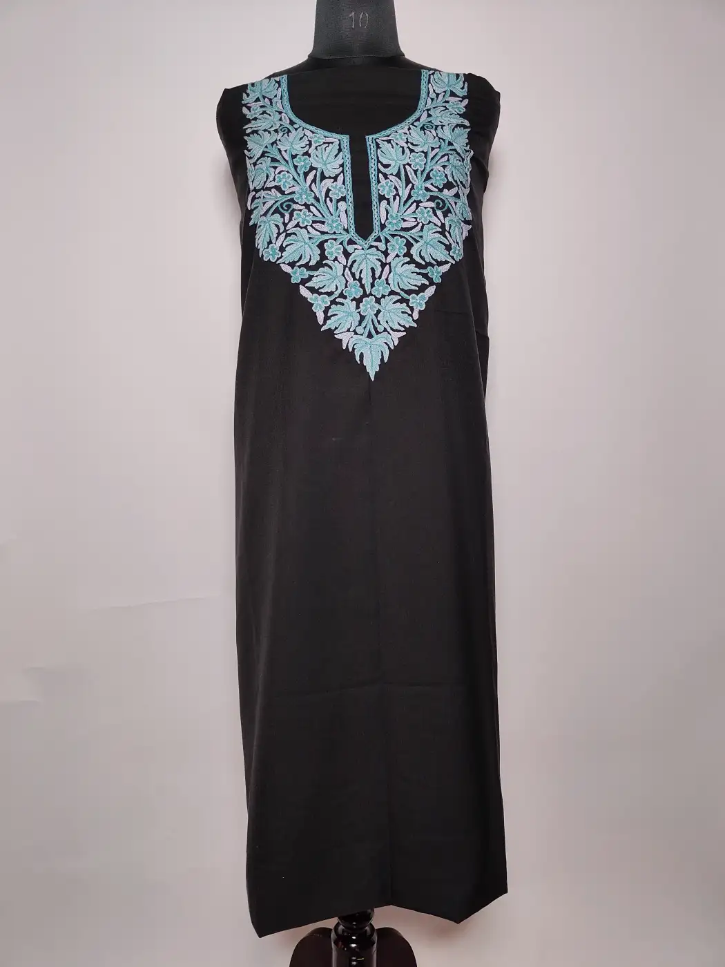 Black Kashmiri 2pc Suit Summer Cool Cotton with Hand Aari Embroidery