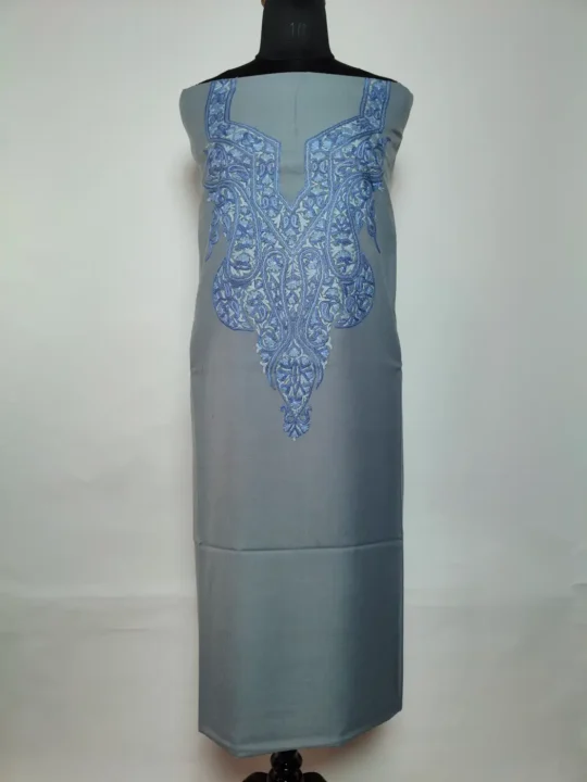 2pc Grey Suit in Summer Cool Cotton with Naheed Hand Aari Work