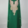 Dark Green 3pc Suit in Summer Cool Cotton with Rukhsar Hand Sozni Work