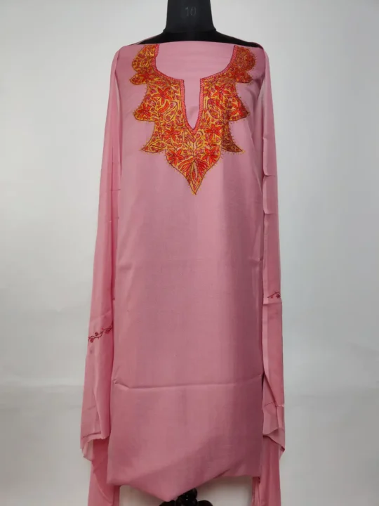 Pink Summer Cool Cotton Riyasat 3pc Suit with Dupatta with Hand Sozni Embroidery