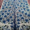 Crewel Kashmiri Curtain in Blue Chinar Tree - Buyeen