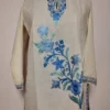 Cream Farheen Kashmiri Short Summer Cool Cotton Kurti with Aari Embroidery