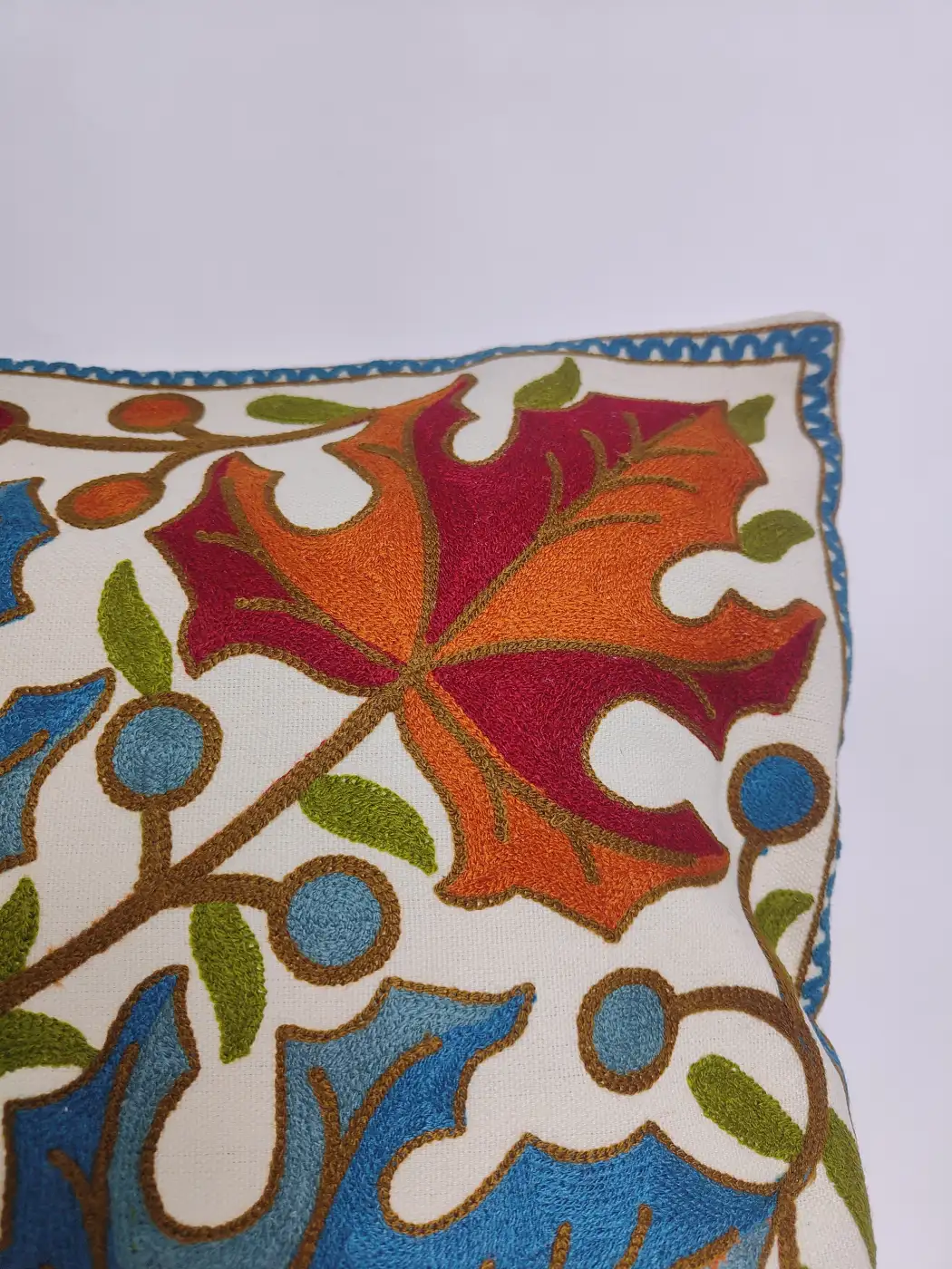 16 x 16 | Set of 2 Cotton Cushion Cover with Kashmiri Crewel Embroidery - Image 2