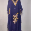 Long Dark Blue Dilkash Georgette Kaftan with Aari Embroidery
