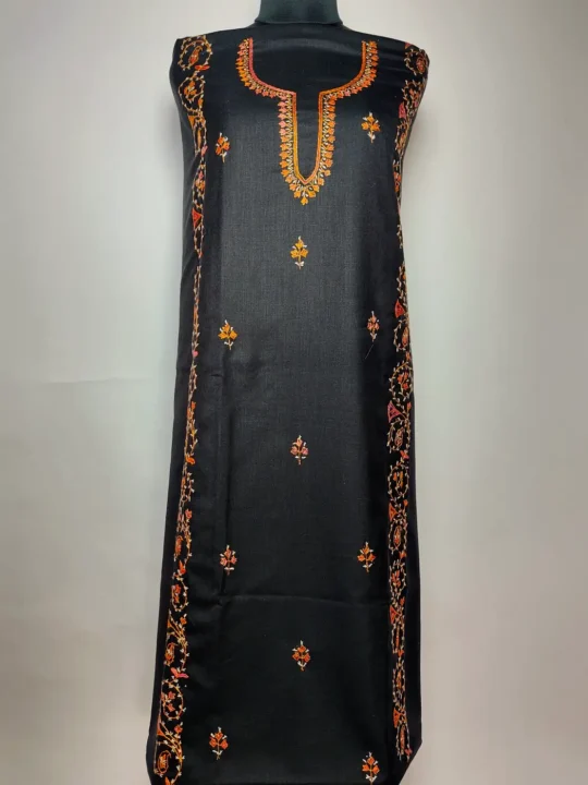Siarah Black Kashmiri 2pc Summer Cool Cotton Suit with Hand Sozni Work