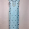 Rafeeq 2pc Blue Kashmiri Suit in Summer Cool Cotton with Hand Aari Work