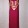 Zuban 2pc Maroon Suit in Summer Cool Cotton with Kashmiri Hand Aari Work