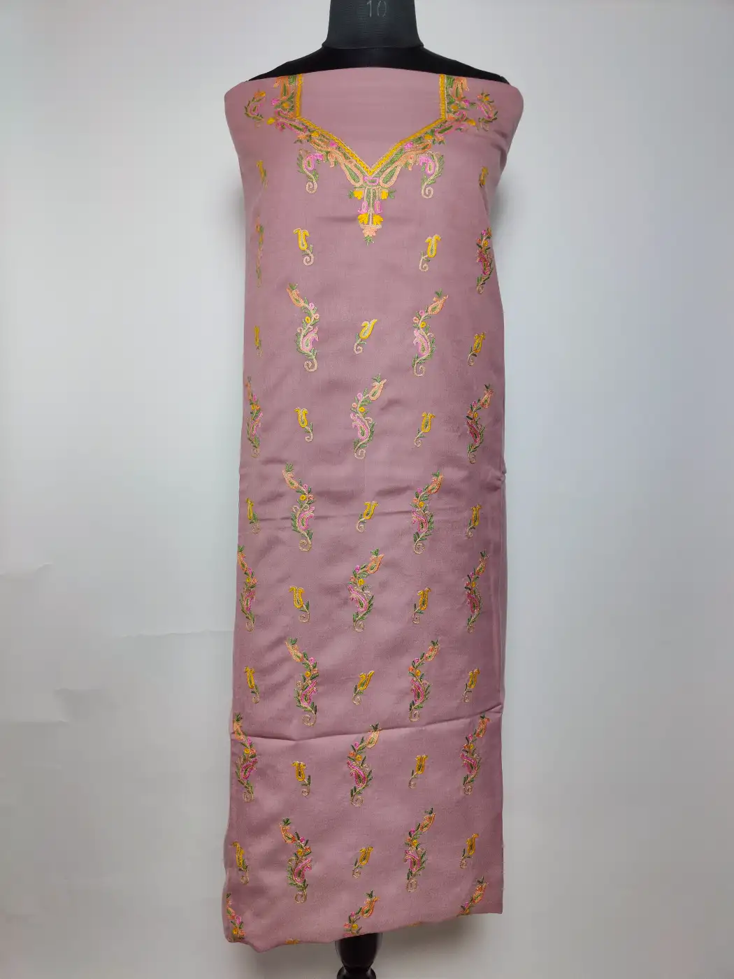 Kashmiri 2pc Suit in Baby Pink Summer Cool Cotton with Hand Aari Embroidery