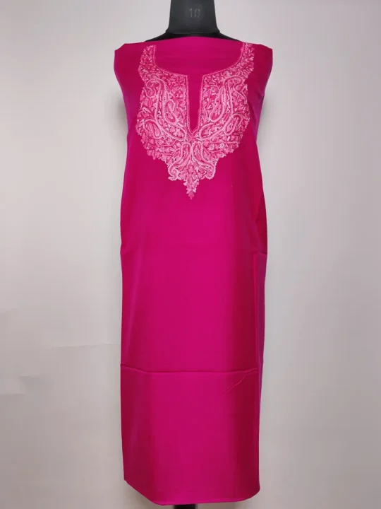 Magenta 2pc Suit in Summer Cool Cotton Ehsanat with Kashmiri Hand Aari Embroidery