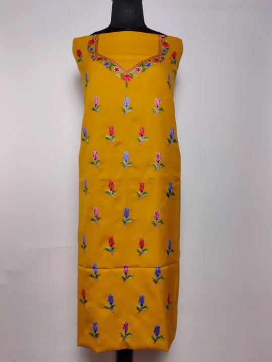 Taseer 2pc Suit in Yellow Summer Cool Cotton with Hand Aari Embroidery