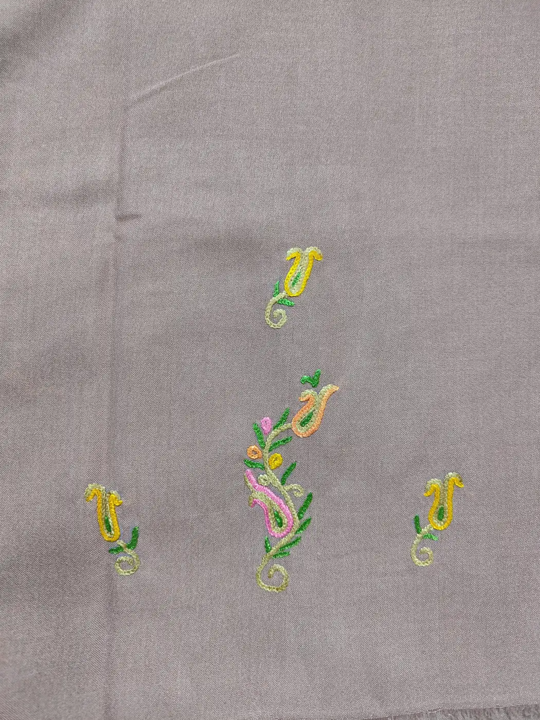 Kashmiri 2pc Suit in Baby Pink Summer Cool Cotton with Hand Aari Embroidery - Image 4