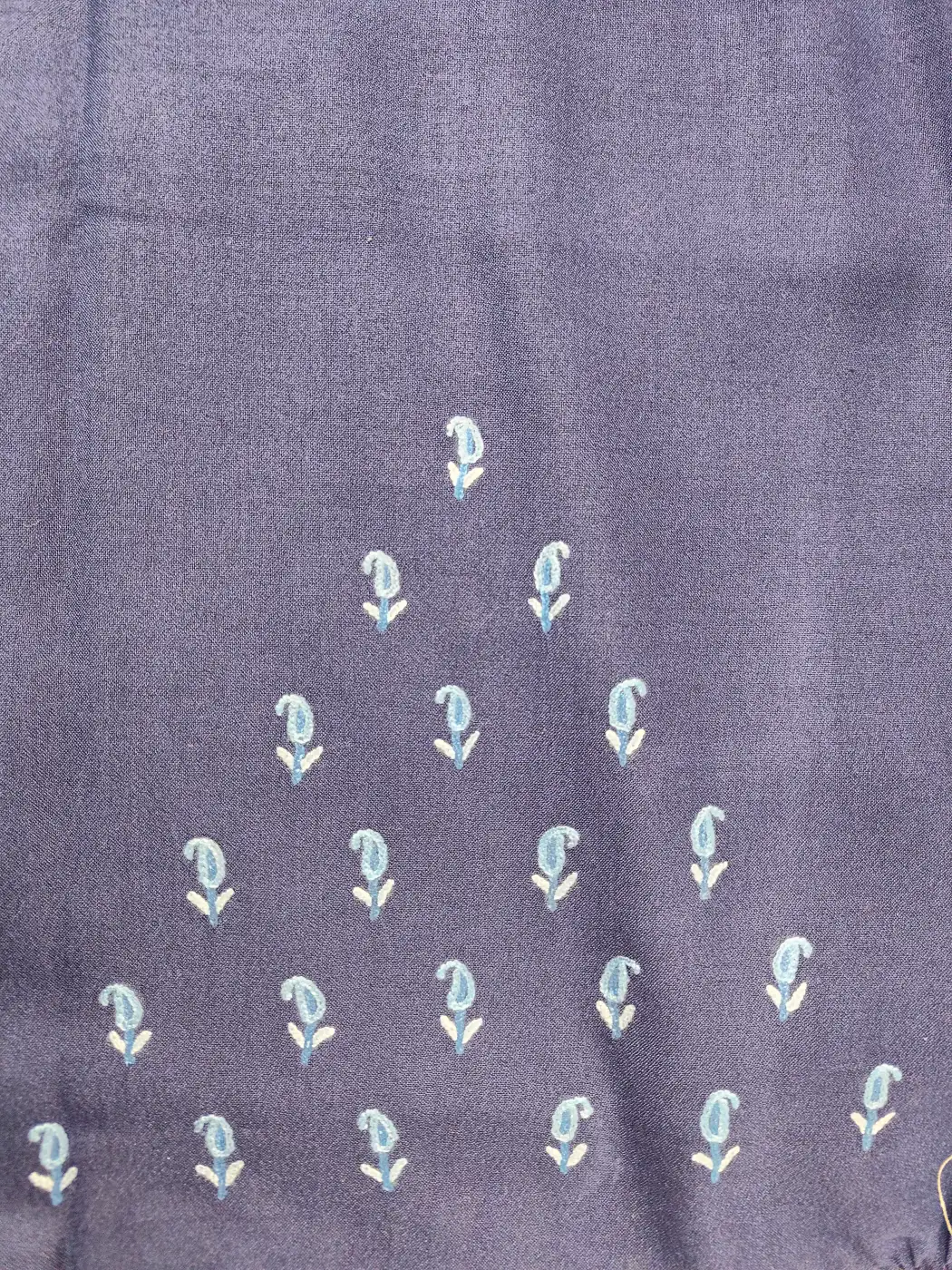 Kashmiri Feham 2pc Suit in Dark Blue Summer Cool Cotton with Hand Aari Embroidery - Image 4