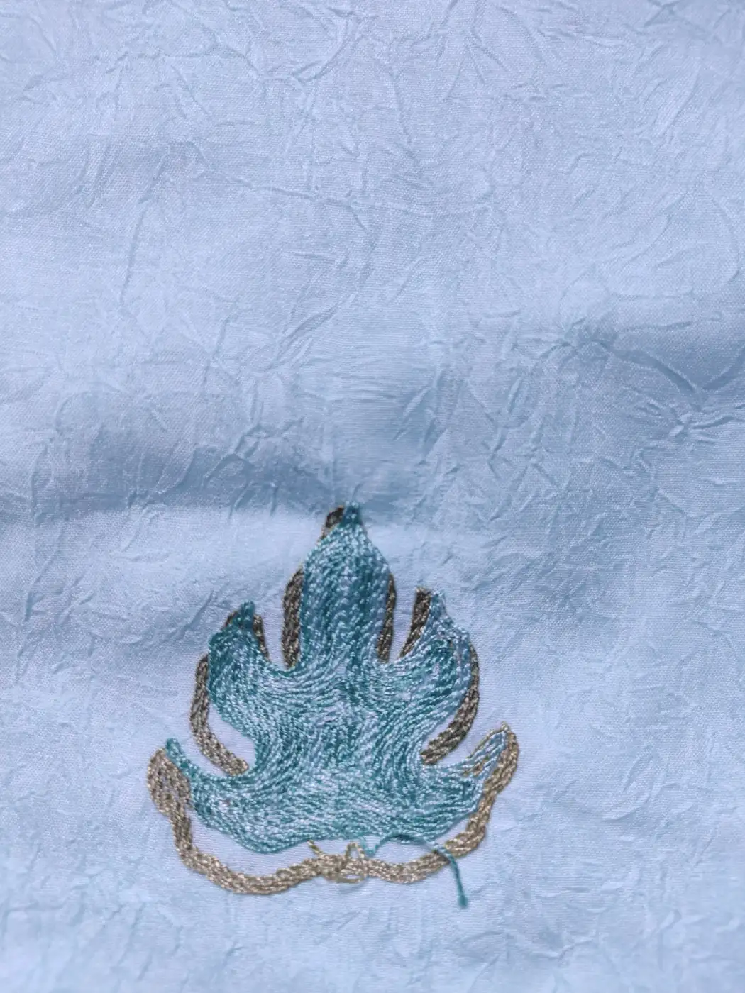 2pc Kashmiri Tea Green Suit Crush Cotton with Haseen Chinari Aari Embroidery - Image 4