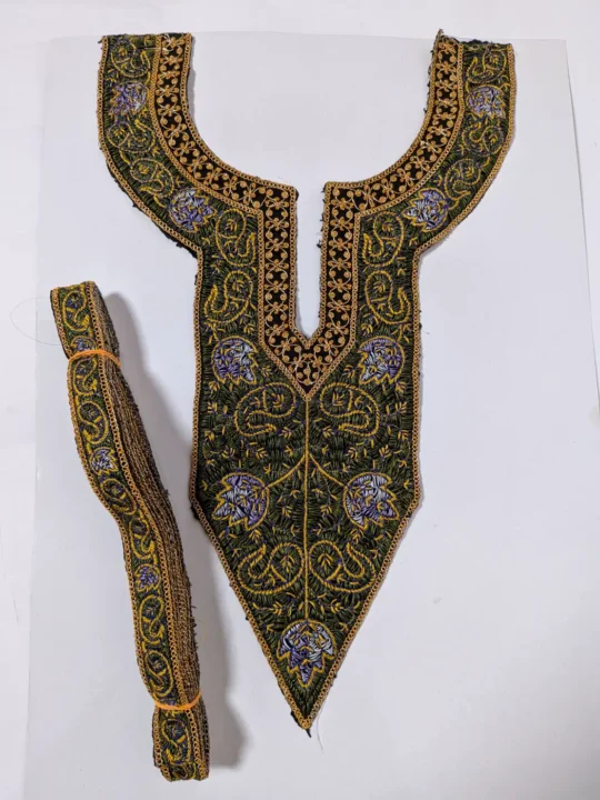 Insaf Black Patch with Lace | Sozni and Tilla Embroidery