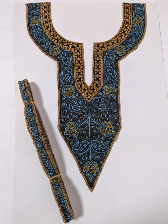 Black Patch Ziyan with Lace | Sozni and Tilla Embroidery