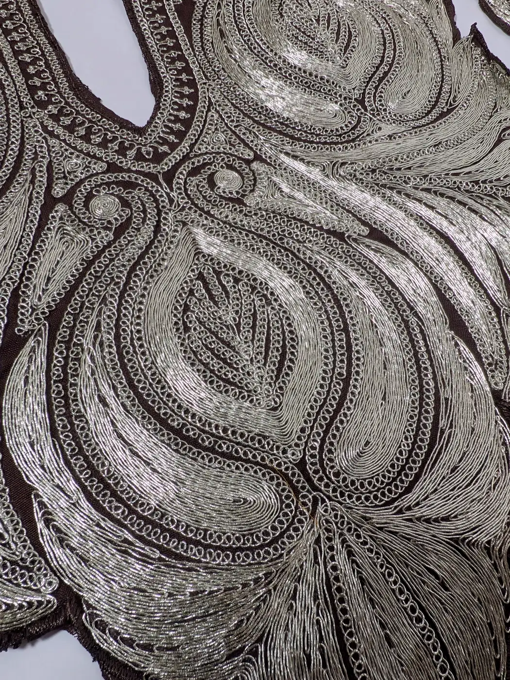 Chocolate Brown Patch with Lace and Sleeves with Fehm Tilla Embroidery - Image 2