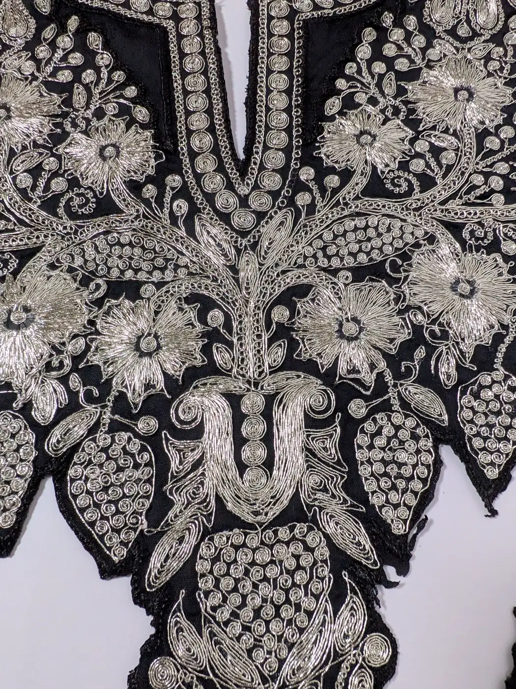 Black Patch with Lace and Sleeves with Sumaira Tilla Embroidery - Image 2