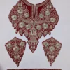 Patch with Lace and Sleeves in Maroon with Tilla Embroidery