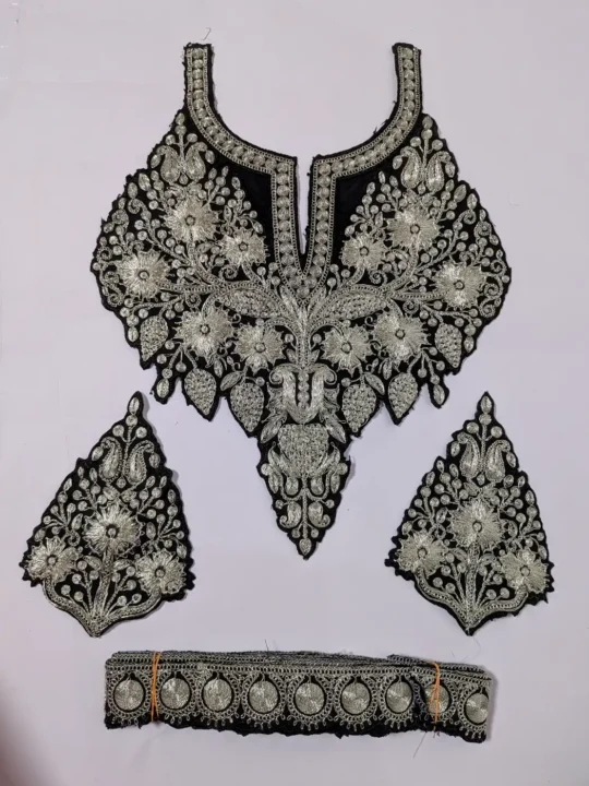 Tasver Patch in Black with Lace and Sleeves with Tilla Embroidery