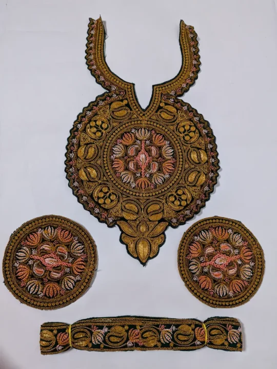 Dark Green  Bazm Patch with Sleeves and Lace | Tilla Embroidery