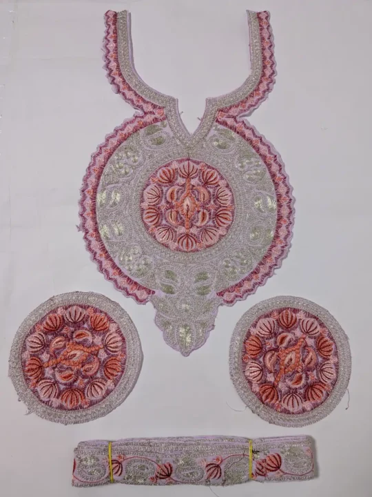 Lavender Patch with Sleeves and Lace | Tilla Karigari Embroidery