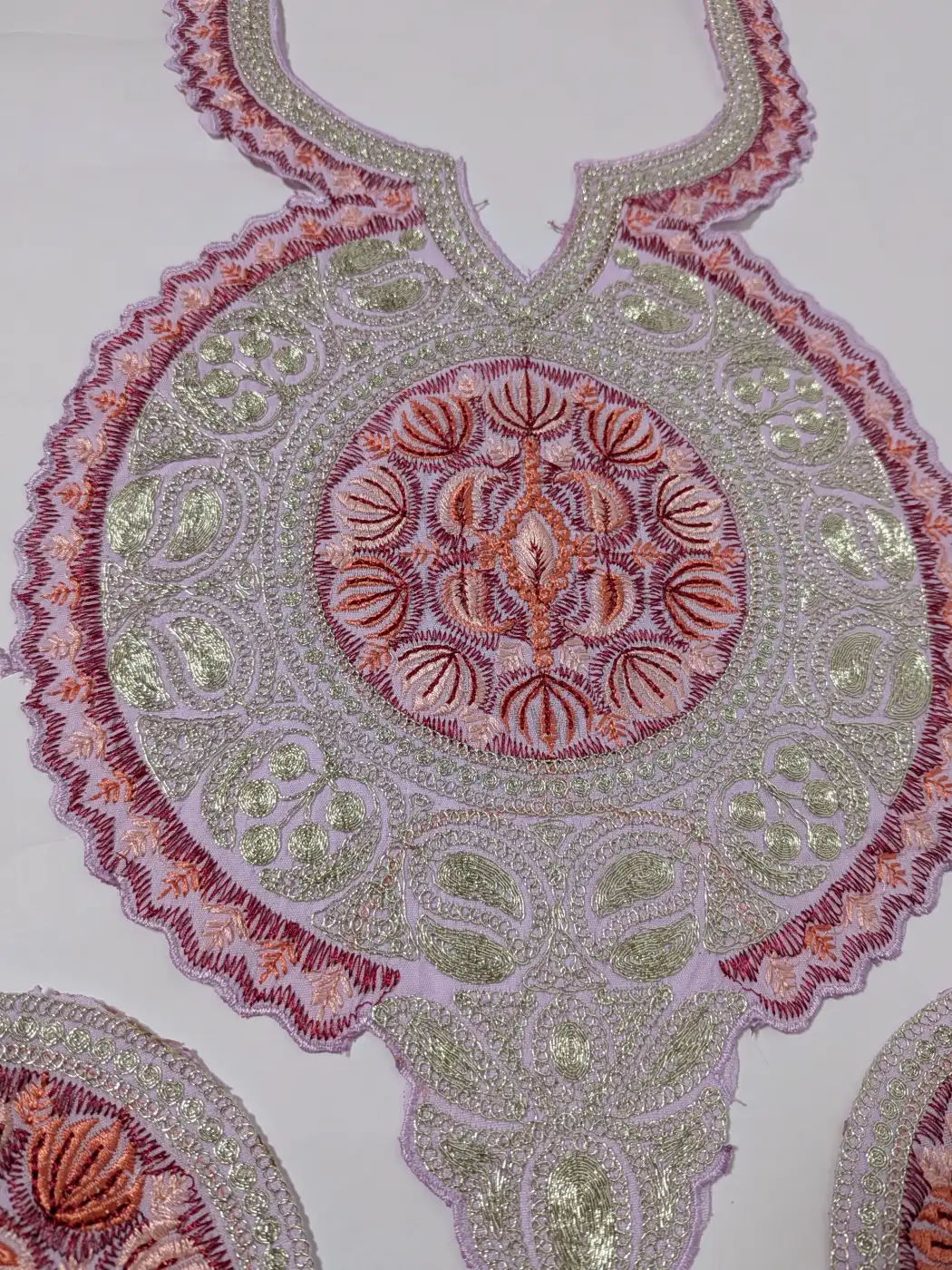 Lavender Patch with Sleeves and Lace | Tilla Karigari Embroidery - Image 2