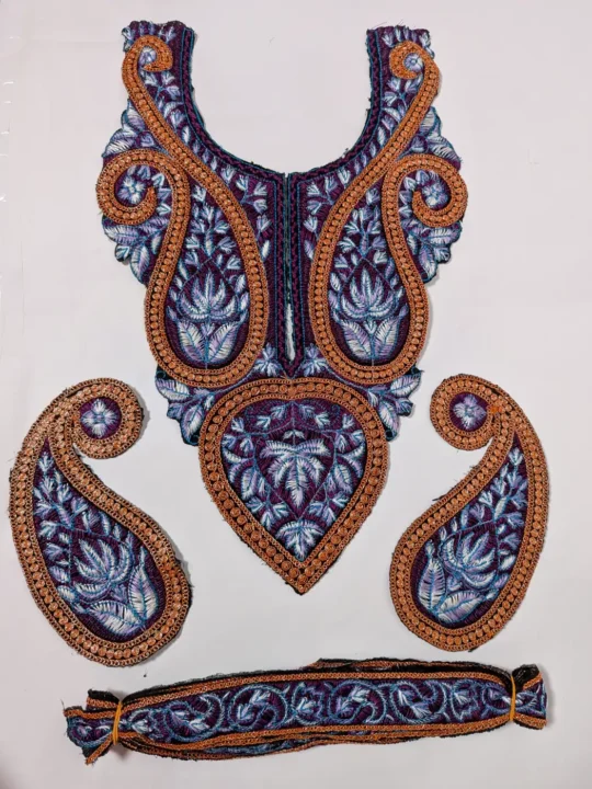 Mehfil Patch in Black with Sleeves and Lace | Tilla and Sozni Embroidery