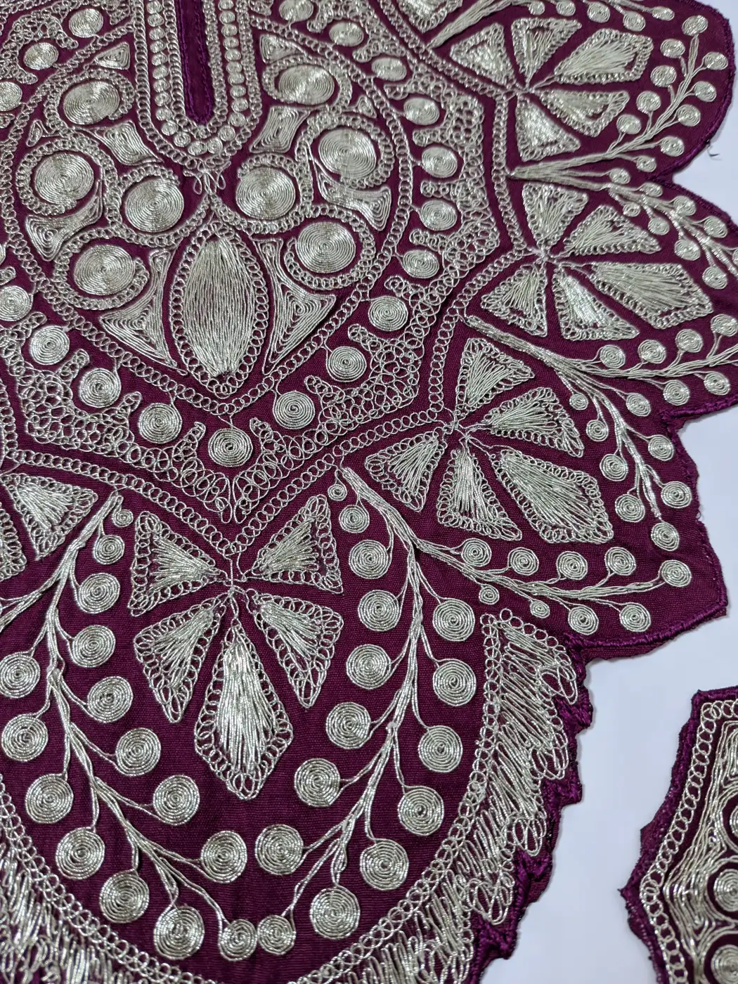 Purple Patch with Sleeves and Lace | Tilla Embroidery - Husn - Image 2