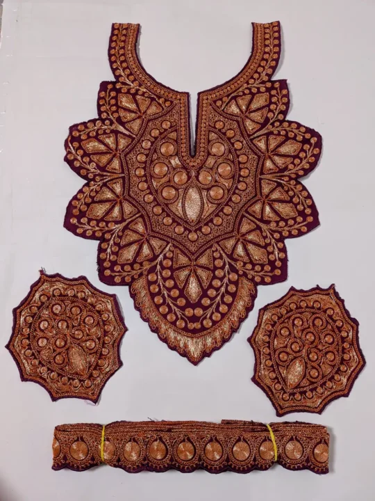 Adaa Purple Patch with Sleeves and Lace | Tilla Embroidery