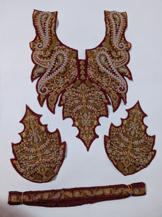 Wine Patch with Sleeves and Lace | Sozni Embroidery Bazm