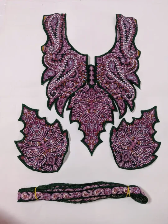 Naqsh Green Patch with Sleeves and Lace | Sozni Embroidery