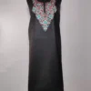 Black Kashmiri 2pc Summer Cool Cotton Suit Fabric with Naaz Hand Sozni Paper Machie Embroidery