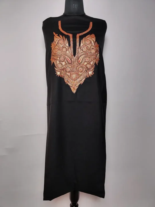 Black Haseen 2pc Cotton Unstitched Suit with Botte Tilla Work