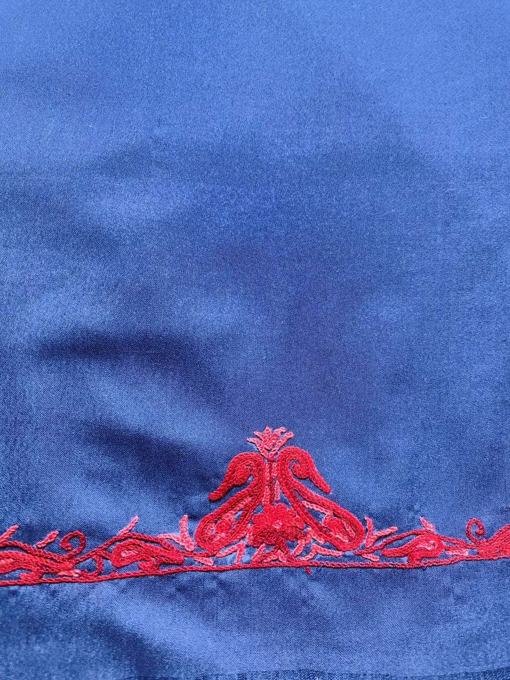 Dark Blue Kashmiri 2pc Suit Summer Cool Cotton with Mehrban Hand Aari Embroidery - Image 4