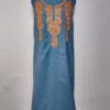 Kashmiri 2pc Blue Cotton Unstitched Suit with Botte Gulafsha Tilla Embroidery