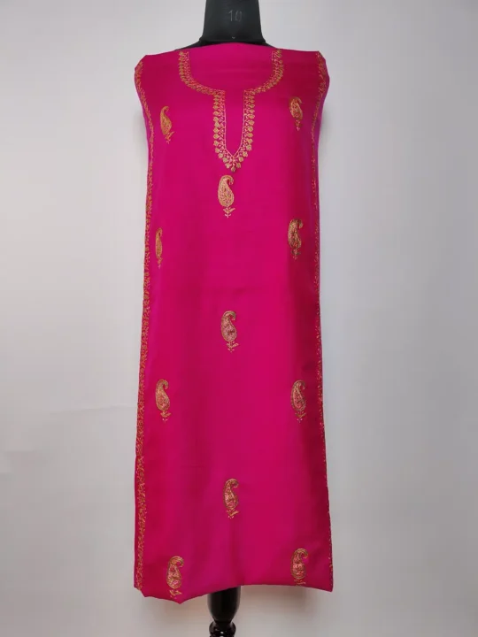 Magenta Kashmiri 2pc Summer Cool Cotton Insaf Salwar Kameez with Hand Sozni Embroidery