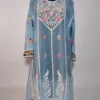 Blue Long Georgette Kurti with Aari Embroidery Mehrunisa