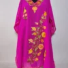 Dilkash Short Georgette Magenta Kaftan with Aari Embroidery
