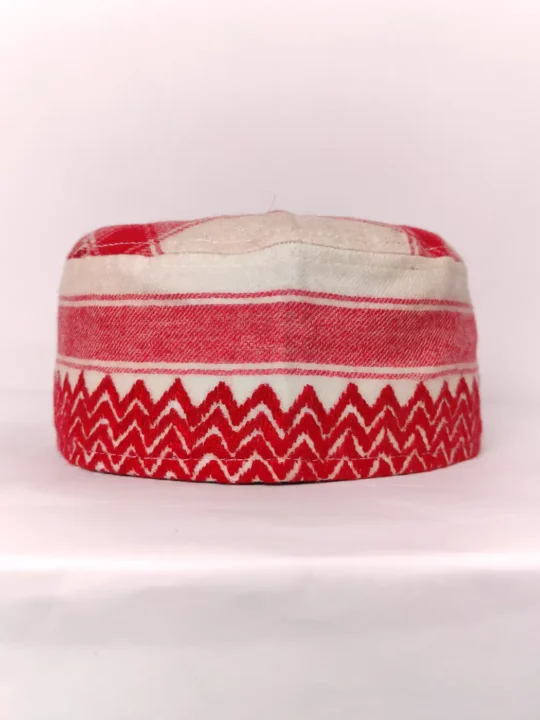 White Razaq Lightweight Cap with Hand Sozni Embroidery