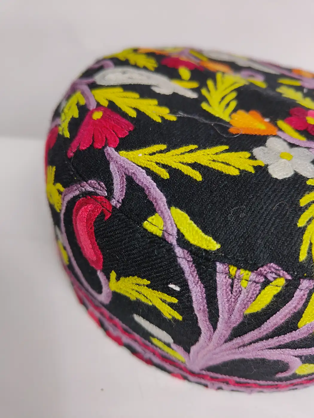 Hiras Black Kashmiri Handmade Cap With Hand Aari Embroidery - Image 3