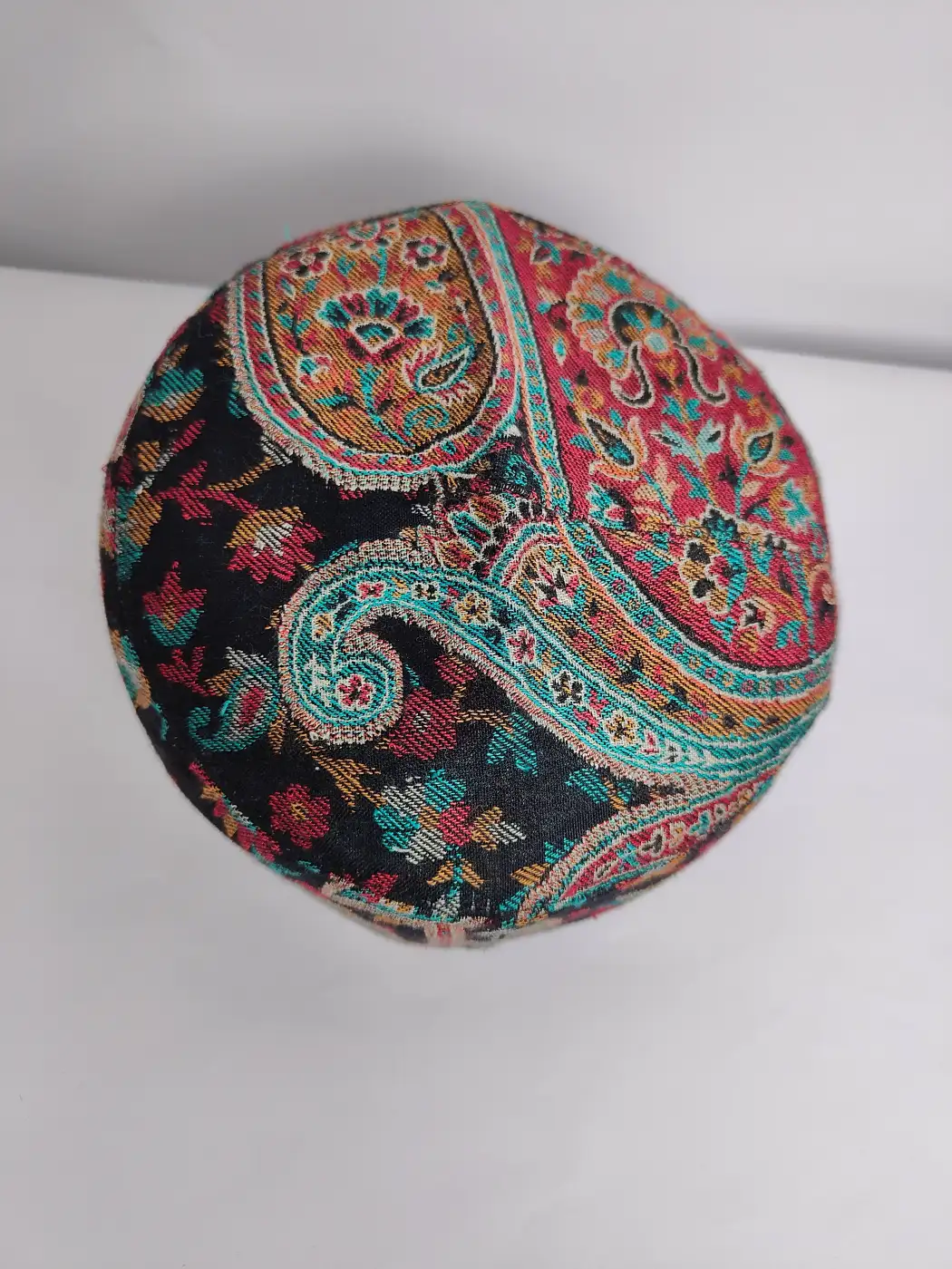 Round Mens Kashmiri Black Kani Cap - Arshadul Qadri - Image 2