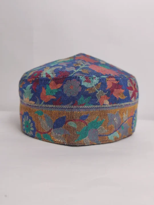 Rahman Cap Rahman Munif Kashmiri Kani Cap in Royal Blue - Gyawun