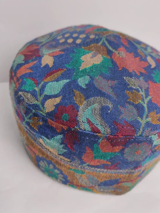 Rahman Cap Rahman Munif Kashmiri Kani Cap in Royal Blue - Gyawun